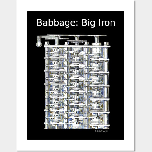 Babbage Difference Engine: Big Iron (white) Wall Art by Artimaeus